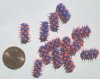 1 15x6mm Blue & Orange Silicone Tube Bead